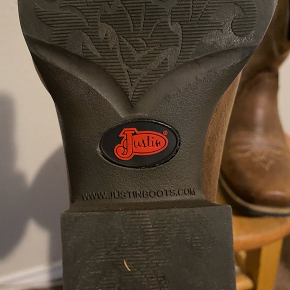 ORIGINAL JUSTIN WOMEN'S CHELLIE WESTERN BOOTIES - SQUARE TOE size 7 worn - Picture 6 of 8